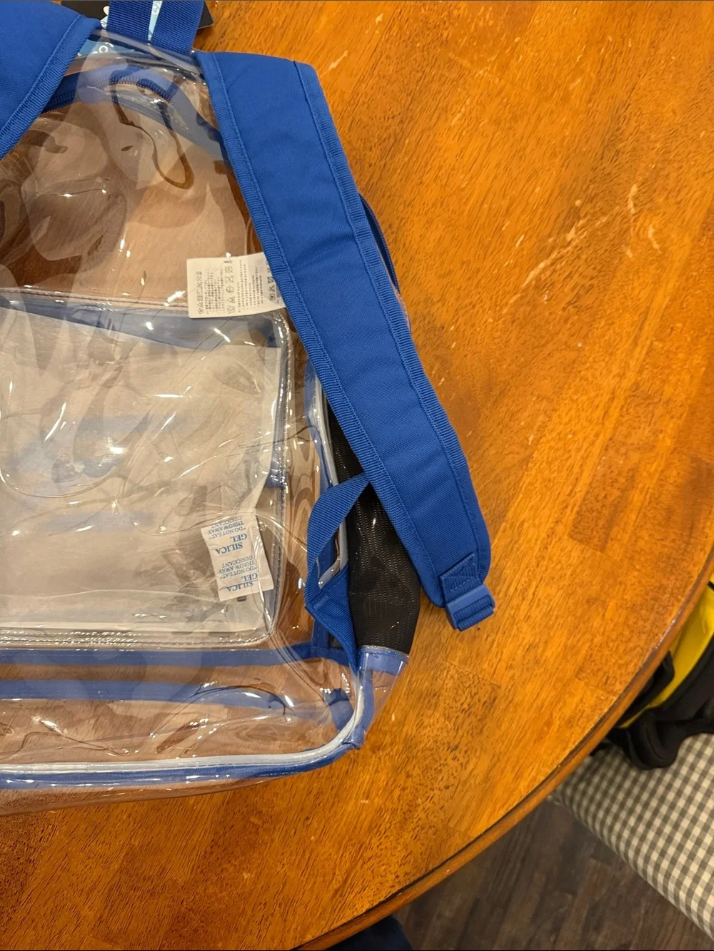 Nike Clear Backpack with Blue Trim and Matching Pouch